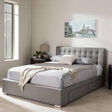 Durably constructed with premium quality square tufted headboard with stitching detail and fully upholstered. Upholstered Bed With Storage King
