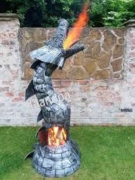Fire Breathing Dragon Gas Bottle Log Wood Burner Chimenea Outdoor Statue Heater Fire Breathing Dragon Dragon Fire Pit Fire Pit Bbq