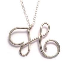 Letter H Initial Necklace Sterling Silver Letter Necklace Calligraphy Script Necklace I Letter Necklace Silver Script Necklace Initial Necklace