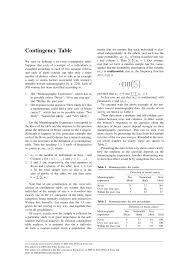 Pdf Contingency Table