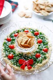 Easy Christmas Appetizer Hummus Wreath Two Healthy Kitchens Christmas Recipes Appetizers Christmas Appetizers Easy Xmas Food