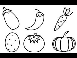 Drawing 6 Vegetables Drawing For Kids Vegetable Drawing Kindergarten Drawing Drawing For Kids