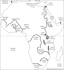 Simple thin outline vector illustration. Outline Map Labeled African Rivers Enchantedlearning Com