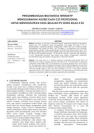 Jawaban essay ips kelas 8 hal 274 apa brainly co id. Pdf Pengembangan Multimedia Interaktif Menggunakan Adobe Flash Cs3 Profesional Untuk Meningkatkan Hasil Belajar Ips Kelas 4 Sd