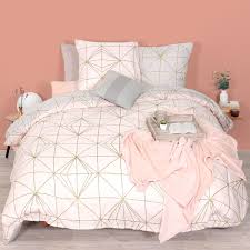 19 99 Lampion Parure De Lit Geometrique Rose 240x220 Cm Parure De Lit Housse De Couette Lit
