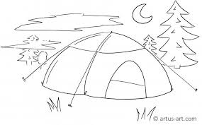 Dogs love to chew on bones, run and fetch balls, and find more time to play! Tent Coloring Page Printable Coloring Page Artus Art
