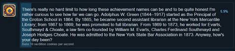 (though i unfortunately cannot verify with my steam account because i already earned the achievements for it). Steam Achievement Names Can Be Upsettingly Long Cookie Clicker Discovers Pc Gamer