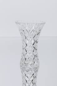 Vintage cut and floral etched crystal vase. Small Vintage Cut Crystal Vase A Table For Louis