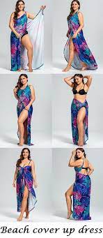 Tropical Leaf Print Plus Size Cover Up Maxi Dress Sewing Clothes Women Plus Size Swimwear Plus Size Swimsuits