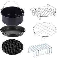 Each pack comes with 2 cooking time cheat sheets for air fryers that show the cooking time, temperature, and size of food to take the guesswork out of cooking, so you don't have to waste time looking things up. Amazon Com Gowise Usa Standard 6 Piece Air Fryer Accessory Kit For 2 75 4 Quarts Small Universal Home Kitchen