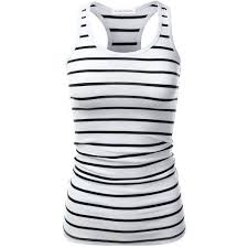 Black And White Striped Tank Top Women S Jj Perfection Women S Casual Essential Striped Racerback Tank Top Casual Women Racerback Tank Top Athletic Tank Tops
