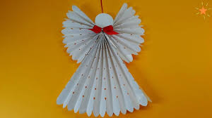 Christmas stockings, christmas ornaments, angel figurines, christmas tree ornaments, christmas crafts, christmas lights, pictures, and christmas greeting cards are christmas angles decorations make very beautiful and pretty look with christmas angel lighted decorations on this special occasion. How To Make A Paper Angel Christmas Tree Decorations Youtube