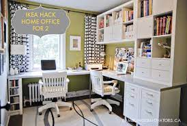 The idea is a home office that will provide home comfort with workplace functionality. Rambling Renovators Organizing A Built In Office Ikea Hack Ikea Home Office Ikea Home Home Office Decor