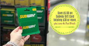 Check spelling or type a new query. Save 5 00 On Subway Gift Card Totaling 30 00 Or More Earn 4x Fuel Points Kroger Krazy