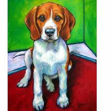 Beagle Dog Art 12x15 Print Of Original Painting By By Dottiedracos 25 00 Beagle Art Animal Paintings Dog Art