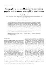 Whether you are looking for essay, coursework, research, or term paper help, or help with any other assignments, someone is always available to help. Pdf Geography As The World Discipline Connecting Popular And Academic Geographical Imaginations