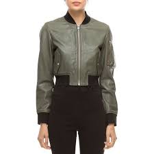 Walter Baker Nicole Leather Bomber Jacket 17 100 Czk Liked On Polyvore Featuring Outerwear J Womens Green Bomber Jacket Bomber Jacket Women Clothes Design