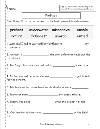 Prefixescompletesentence Jpg 1275 1650 Suffixes Worksheets Prefix Worksheet Prefixes And Suffixes
