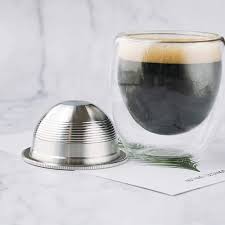 Nespresso coffee machine vertuo pods reusable grocery shopping. Amazon Com Stainless Steel Refillable Capsules Reusable Coffee Pods Compatible For Nespresso Vertuo Espresso Pods Refillable Capsules Fits Vertuolline Gca1 And Env135 Series Capsule Tamper Kitchen Dining