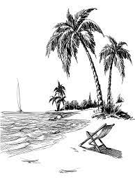 Don't worry about trying to make it perfect. Beach Simple Pencil Sketch Drawing For Kids Adult