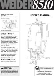 Weider 8510 System Wesy8510 Users Manual Wesy85103 152883