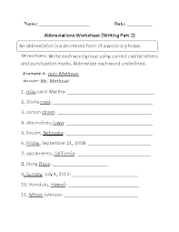 Englishlinx Com Abbreviations Worksheets Abbreviations Spelling Words Worksheets