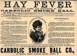 The carbolic smoke ball company made a product called the smoke ball which claimed to be a cure for influenza and a number of other diseases. Carlill V Carbolic Smoke Ball Company Eltibas