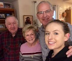 Enjoying the Super Bowl with Mom, Dad and Emilee. Patriots do it again!