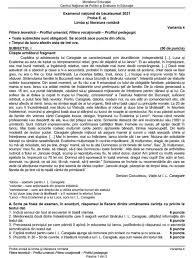 Pregătire bac 2021 has 125 members. Bac 2021 Subiectele La Limba È™i Literatura RomanÄƒ Uman È™i Real Stirileprotv Ro