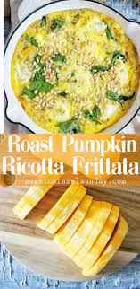 Pumpkin Spinach And Ricotta Frittata Recipe Using Butternut Squash For A Healthy Vegetarian Lunch Ricotta Recipes Healthy Frittata Recipes Vegetarian Recipes