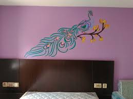 Maybe you would like to learn more about one of these? Hand Painted Peacock Wall Painting