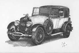 Antique Car Pencil Study By Doug Kreuger In 2021 Antique Cars Old Classic Cars Car Drawings
