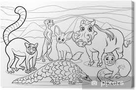 Sheets for preschoolers cover asian and african animals for their first geography lessons, while bible scenes of noah's ark and the … African Animals Cartoon Coloring Page Canvas Print Pixers We Live To Change