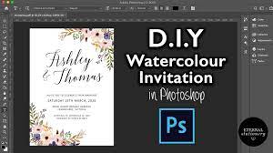 Diy Watercolour Wedding Invitation In Photoshop How To Create Watercolor Wedding Invitations Free Wedding Invitations Diy Blank Wedding Invitation Templates