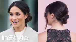 How To Master Meghan Markle S Messy Bun Instyle Youtube Trends Ideen 2019 Haartutorial Haarschonheit Frisur Hochzeit