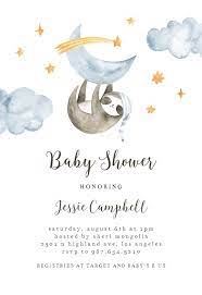 Customize Sleeping Sloth And Panda Baby Shower Invitation Add Text And Photos Download Print Or Send Online Detskie Illyustracii Detskij Albom Otkrytki