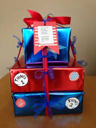 Cat In The Hat Thing 1 Thing 2 Present For Twins Gift Wrapping Crafts Thing 1 Thing 2