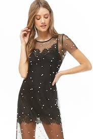 Sheer Faux Pearl Dress Dressesforwomen Dresses Modest Dresses Shift Dress