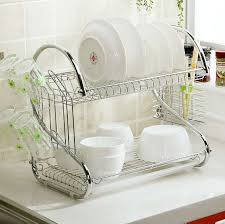 Seperti rak piring plastik, rak piring aluminium, rak piring stainless steel, rak piring kaca, rak piring gantung dan lain sebagainya. Rak Piring Dapur Stainless Steel Chrome 2 Susun Tingkat Dish Drainer Terbaru Agustus 2021 Harga Murah Kualitas Terjamin Blibli