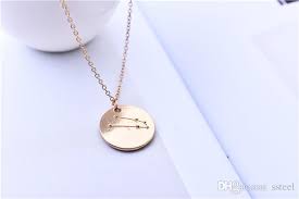 wholesale handmade taurus constellation necklace jewelry coin taurus chart diagram zodiac astrological sign necklace birthday gift silver pendants