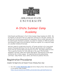 A-State Summer Camp Academy