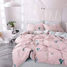 Twin Kids Cactus Print Duvet Cover Set 100 Cotton Pink Striped Children Duvet Cover And 2 Pillow Sham Duvet Cover Sets King Size Bedding Sets Pink Duvet Cover