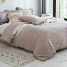 100% cotton buy cliab boho bedding bohemian bedding moroccan bedding full 100% egyptian cotton duvet cover set: Amazon Com Sexytown King Size Pom Pom Comforter Super Soft Lightweight Boho Chic Bohemian Warm Winter Comforter Set With Ball Pom Fringe Microfiber Duvet 3 Pieces 1 Comforter 2 Pom Pillow Shams Kitchen