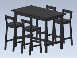 Ikea metod kitchen legs are 8cm (adjustable down to 7cm). Dining Set With Table And 4 Chairs Bar Height Ikea Nordviken 3d Cad Model Library Grabcad