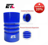 Blue Silicone CAC Hose with Stainless Steel Reinforcement Rings 4.00'' X 7.00''