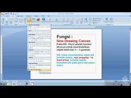 Fungsi Tombol New Drawing Canvas Di Ms Word Youtube In 2020 Words Drawings Ms Word