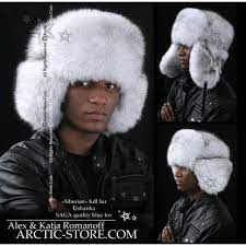 Siberian Ushanka Blue Fox Blue Fox Ushanka Hat Men Fur Hat