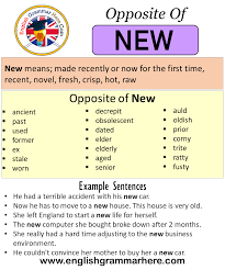 Opposite Of New Antonyms Of New Meaning And Example Sentences English Grammar Here Above is fresh antonym in engish. opposite of new antonyms of new
