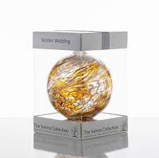 If you're wondering what is a golden wedding anniversary, let's look back in time let's face it, having been married for 50 years, there's probably very little you actually need or require, so most 50th wedding anniversary gifts. Golden Wedding Anniversary Gift Friendship Ball Aspire Art Glass