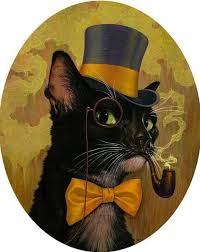 Steampunk Cool Cat Illustrazioni Di Gatto Arte Gatto Nero Gatti